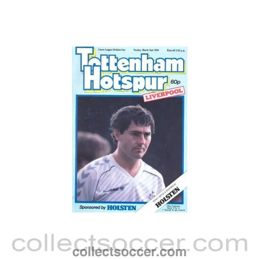 1986 - Tottenham Hotspur v Liverpool official programme 02/03/1986 Canon League - Collect Soccer
