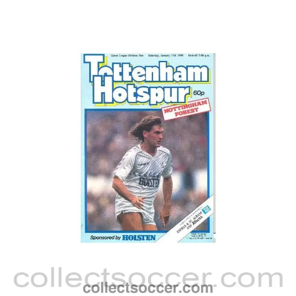 1986 - Tottenham Hotspur v Nottingham Forest official programme 11/01/1986 Canon League - Collect Soccer
