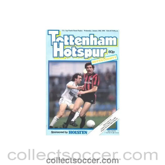1986 - Tottenham Hotspur v Notts County official programme 29/01/1986 F.A. Cup 4th Round Replay - Collect Soccer