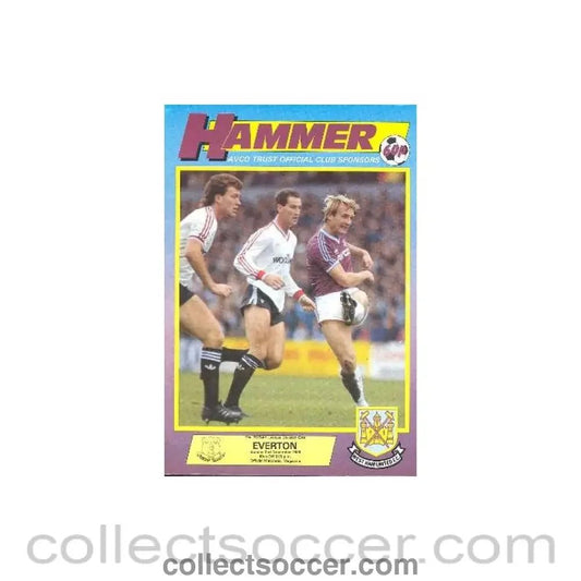 1986 - West Ham United v Everton official programme 02/11/1986 League Cup - Collect Soccer