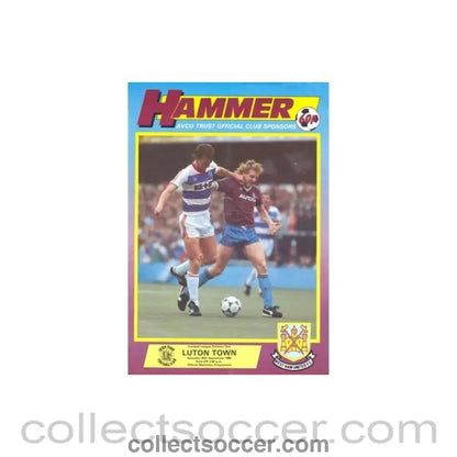 1986 - West Ham United v Luton Town official programme 20/09/1986 Football League - Collect Soccer
