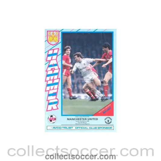 1986 - West Ham United v Manchester United official programme 02/02/1986 - Collect Soccer