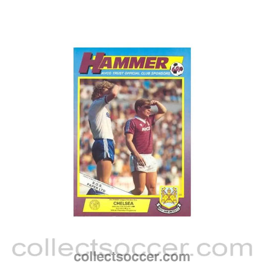 1986 - West Ham United vChelsea official programme 11/10/1986