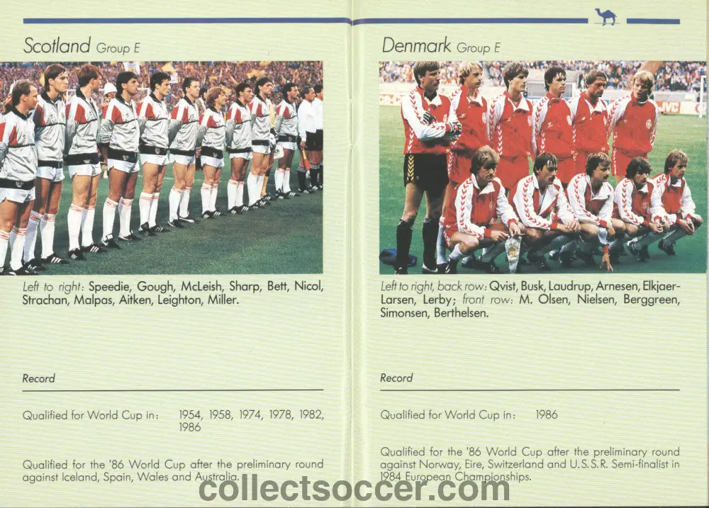 1986 World Cup Camel Pocket Guide