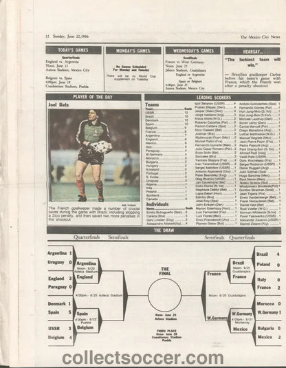 1986 World Cup Newspaper- The Mexico City News