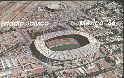 1986 World Cup Official Postcard Jalisco Stadium Aerial View