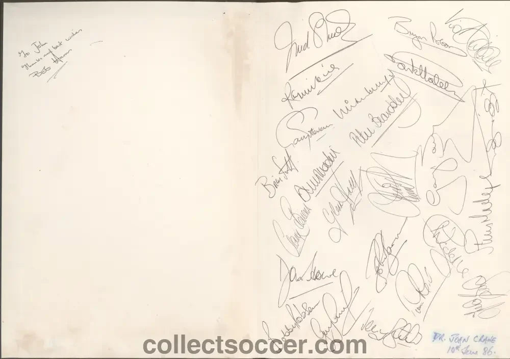 1986 World Cup Rare Hardback Programme issued by the FA - Fully Signed - Collect Soccer