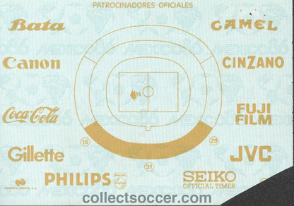 1986 World Cup Ticket Quarter Final Brazil v France