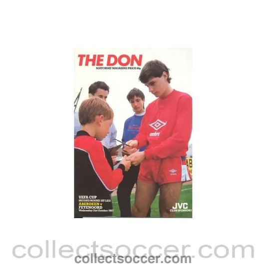 1987 - Aberdeen v Feyenoord UEFA Cup Second Round First Leg official programme 21/10/1987 - Collect Soccer