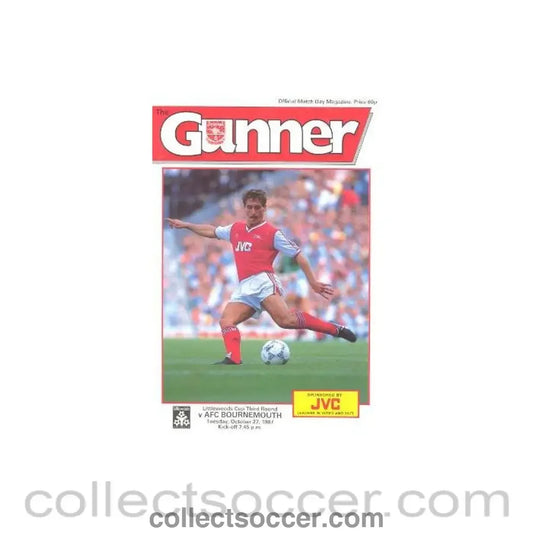 1987 - Arsenal v Bournemouth official programme 27/10/1987 Littlewoods Cup