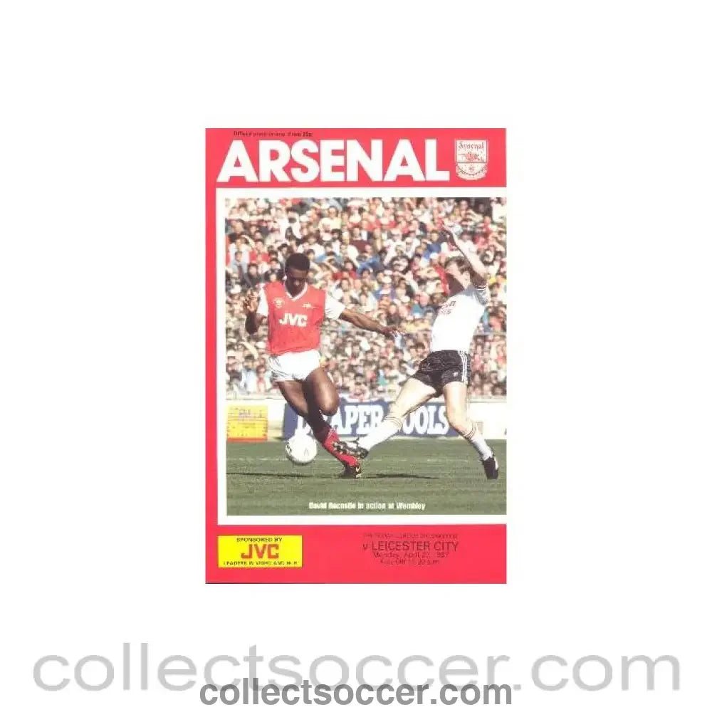 1987 - Arsenal v Leicester City official programme 20/04/1987 League Cup - Collect Soccer