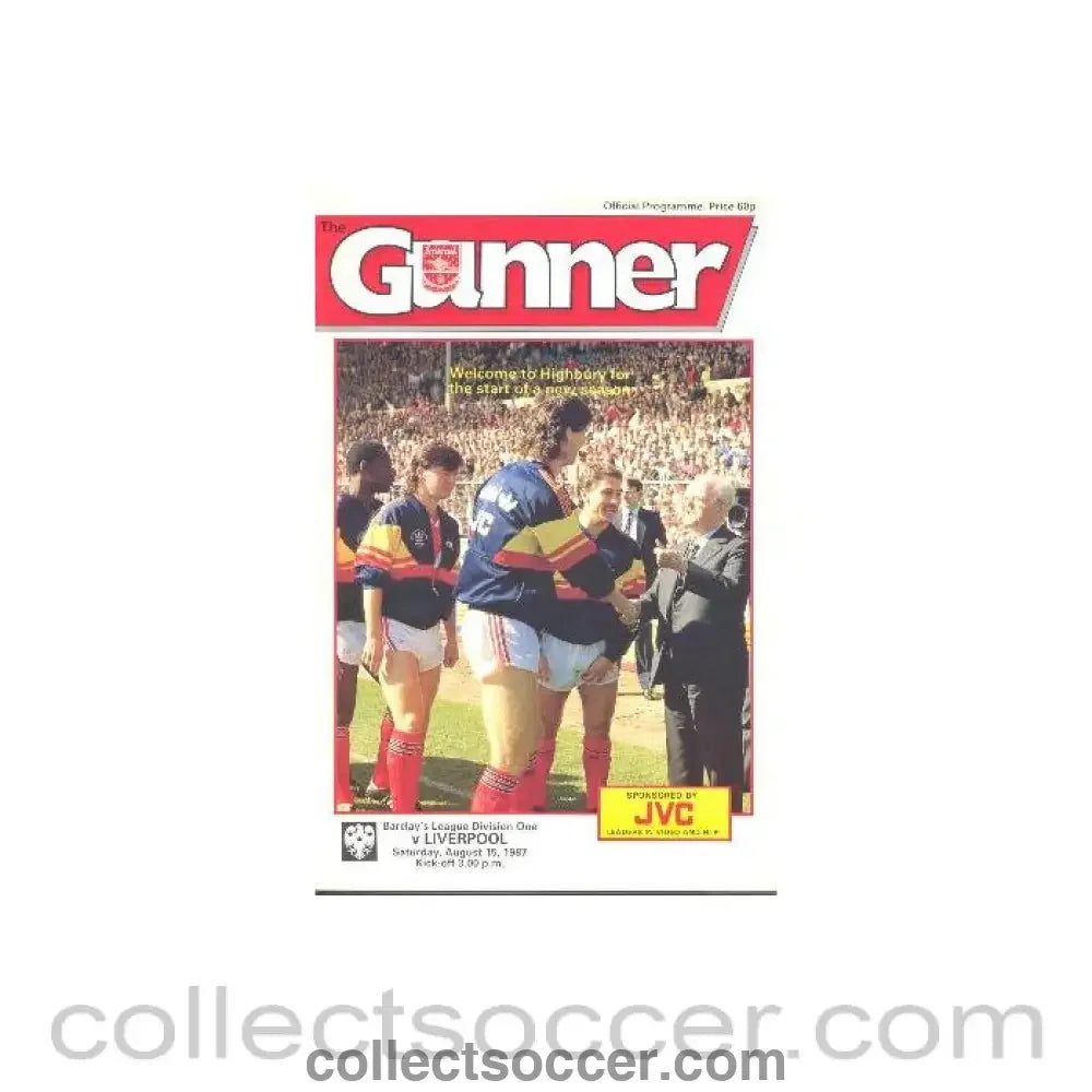 1987 - Arsenal v Liverpool official programme 15/08/1987 League Cup
