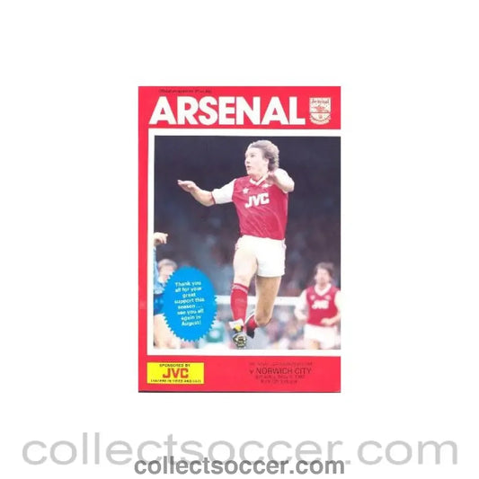 1987 - Arsenal v Norwich City official programme 09/05/1987 League Cup