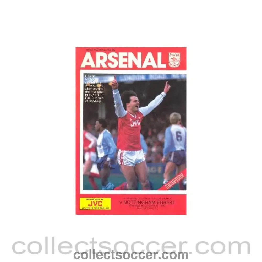 1987 - Arsenal v Nottingham Forest official programme 21/01/1987 Littlewoods Challenge Cup - Collect Soccer