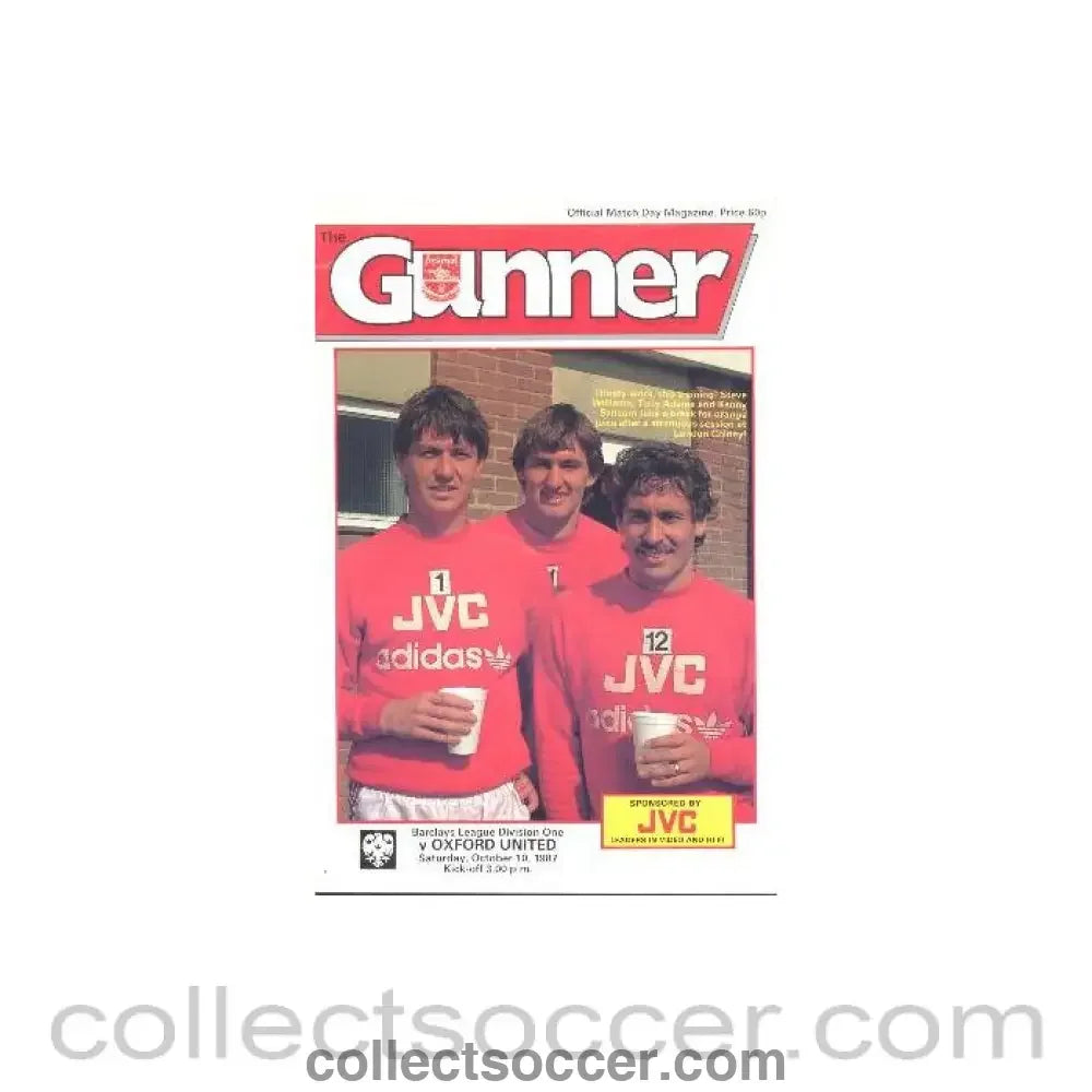 1987 - Arsenal v Oxford United official programme 10/10/1987 League Cup