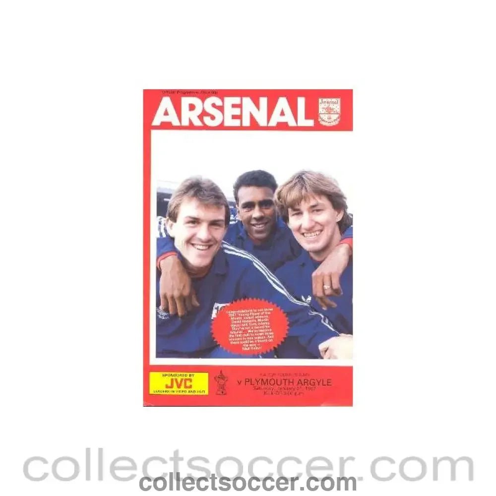 1987 - Arsenal v Plymouth Argyle official programme 31/01/1987 F.A. Cup - Collect Soccer
