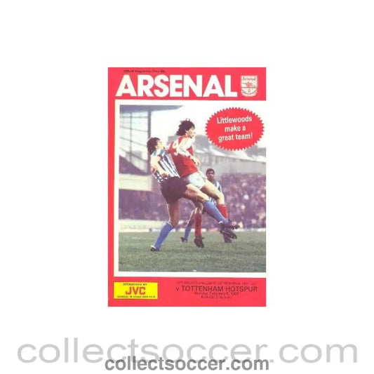 1987 - Arsenal v Tottenham Hotspur official programme 08/02/1987 Littlewoods Challenge Cup
