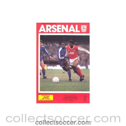 1987 - Arsenal v Watford official programme 14/03/1987 F.A. Cup