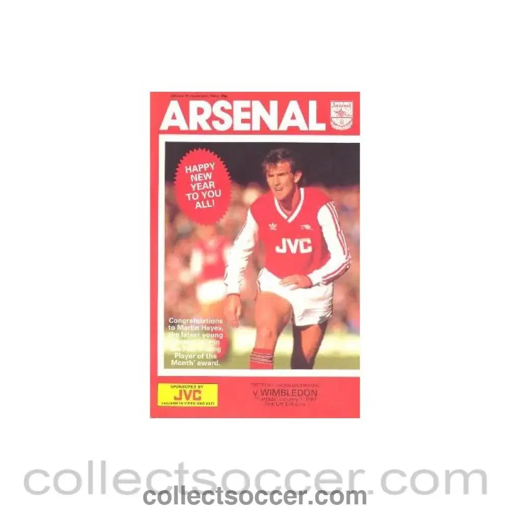 1987 - Arsenal v Wimbledon official programme 01/01/1987 League Cup - Collect Soccer