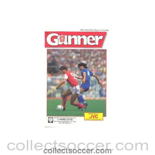 1987 - Arsenal v Wimbledon official programme 19/09/1987 League Cup