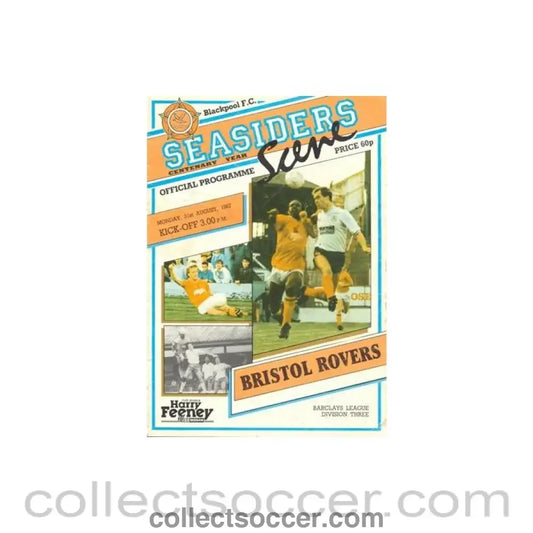 1987 - Blackpool v Bristol Rovers official programme 31/08/1987 Football League