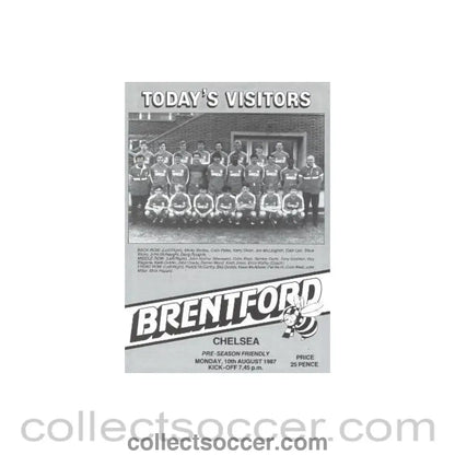 1987 - Brentford vChelsea official programme 10/08/1987 - Collect Soccer