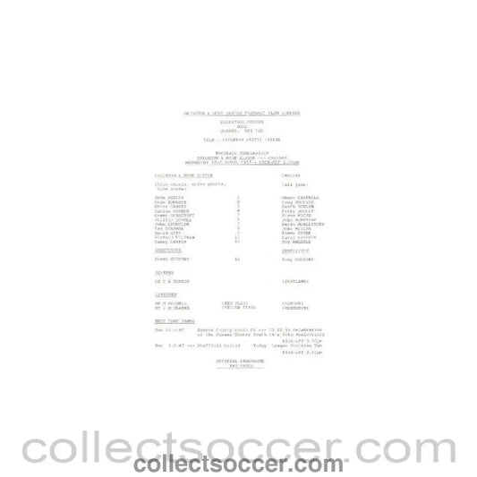 1987 - Brighton & Hove Albion v Chelsea official teamsheet 22/04/1987 Reserves
