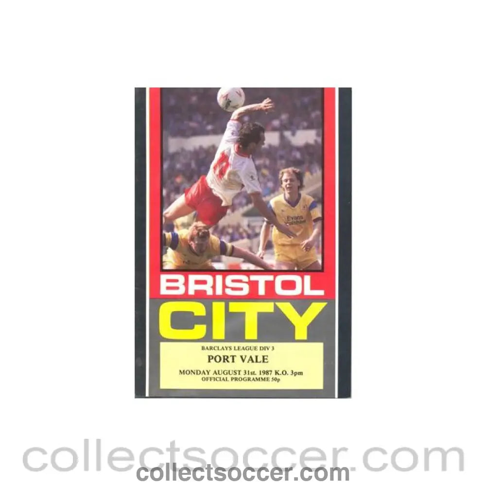 1987 - Bristol City v Port Vale official programme 31/08/1987 Football League