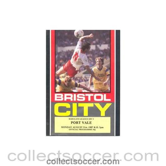 1987 - Bristol City v Port Vale official programme 31/08/1987 Football League - Collect Soccer