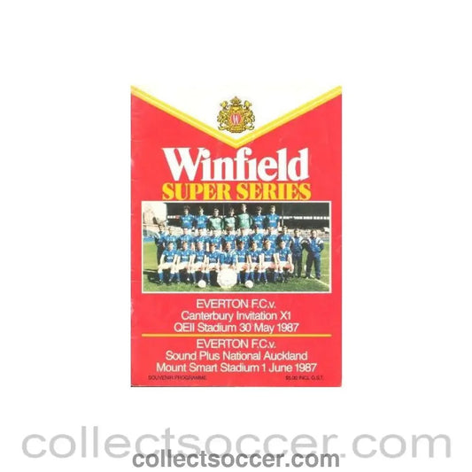 1987 - Canterbury Invitation XI v Everton official programme 30/05/1987, match played in New Zealand - Collect Soccer