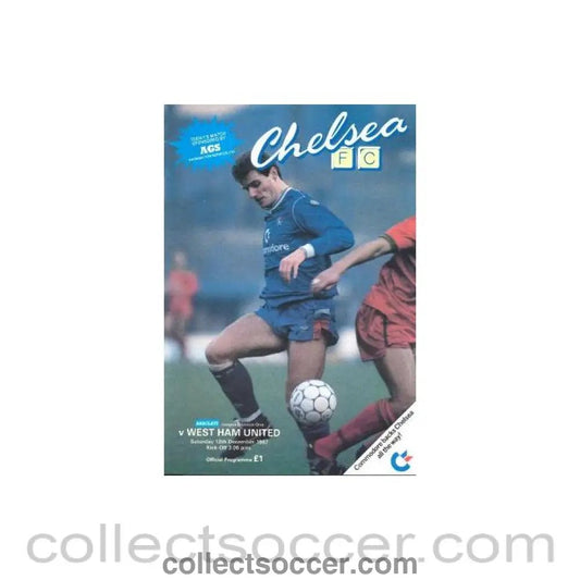 1987 - Chelsea v West Ham United official programme 12/12/1987 - Collect Soccer