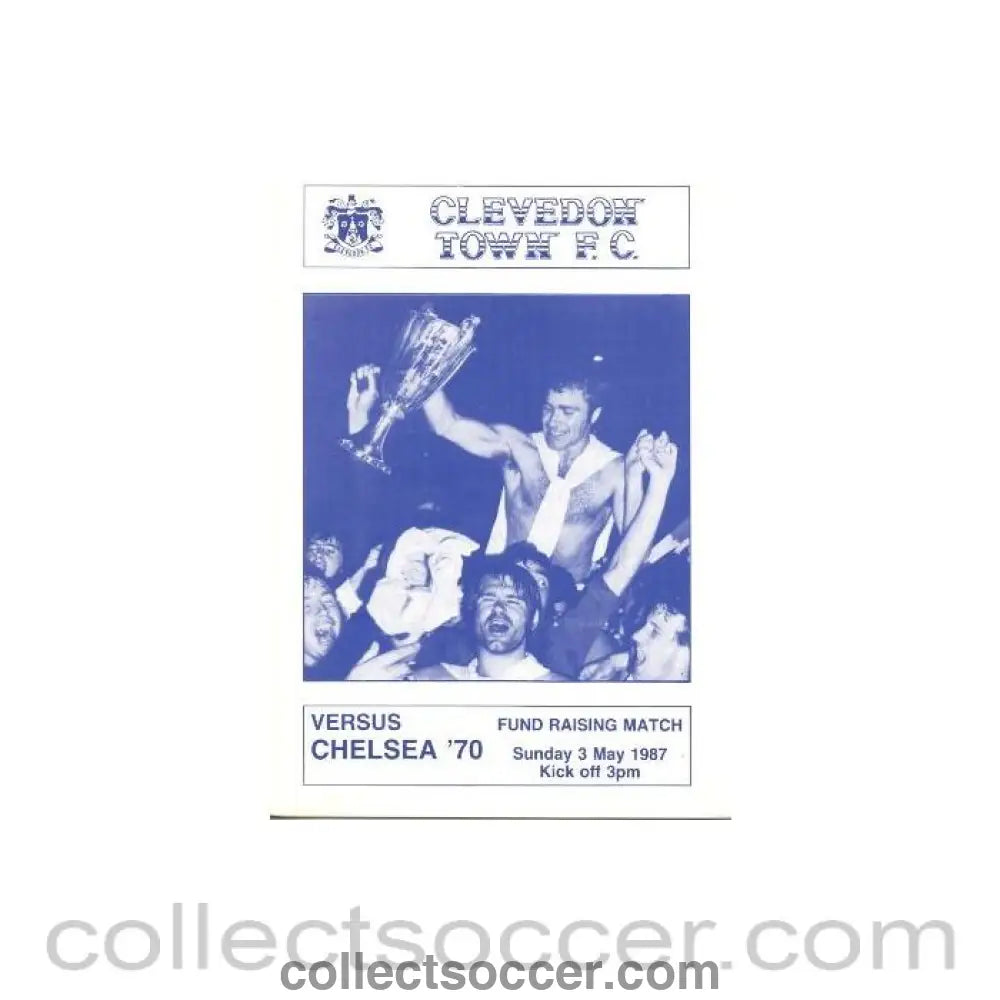 1987 - Clevedon Town v Chelsea 70's official programme 03/05/1987 - Collect Soccer