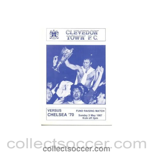 1987 - Clevedon Town v Chelsea 70's official programme 03/05/1987 - Collect Soccer