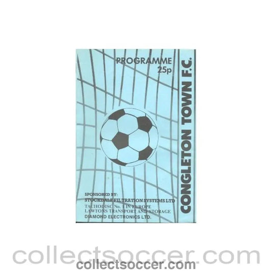 1987 - Congleton Town v Leek Town official programme 09/12/1987 NPL - Collect Soccer