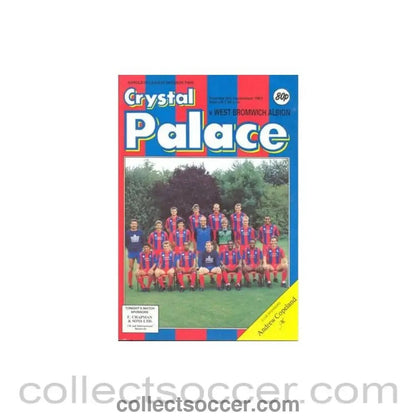 1987 - Crystal Palace v West Bromwich Albion official programme 08/09/1987 Football League - Collect Soccer