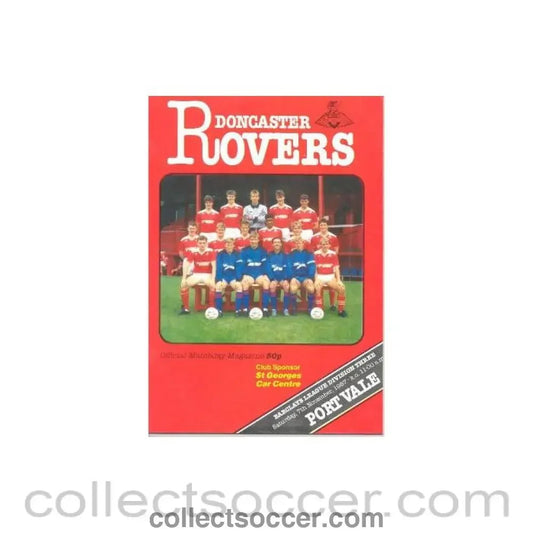 1987 - Doncaster Rovers v Port Vale official programme 07/11/1987 Football League - Collect Soccer