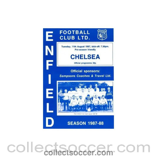 1987 - Enfield vChelsea official programme 11/08/1987 - Collect Soccer