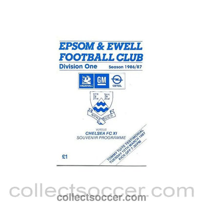 1987 - Epsom & Ewell vChelsea XI official programme 10/03/1987 - Collect Soccer
