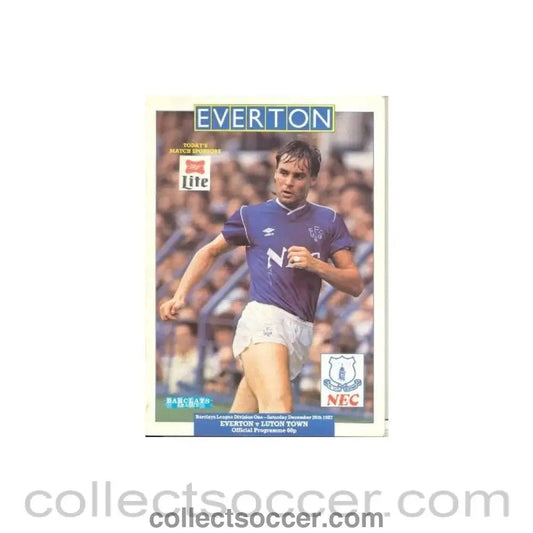 1987 - Everton v Luton Town official programme 26/12/1987 Football League - Collect Soccer