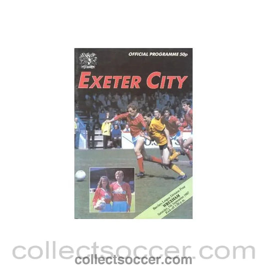 1987 - Exeter City v Wrexham official programme 05/09/1987 Football League - Collect Soccer