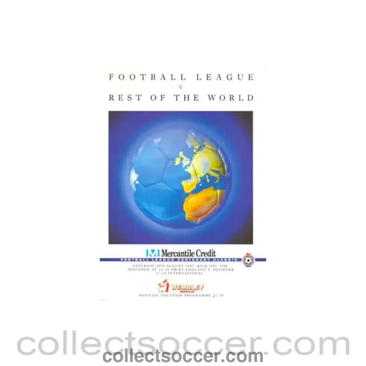 1987 - Football League v Rest of the World official programme 08/08/1987 - Collect Soccer