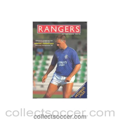 1987 - Glasgow Rangers v Dynamo Kiev official programme 30/09/1987 European Cup - Collect Soccer