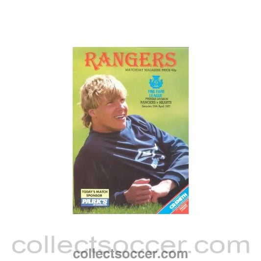 1987 - Glasgow Rangers v Heart of Midlothian official programme 25/04/1987 Fine Fare League - Collect Soccer