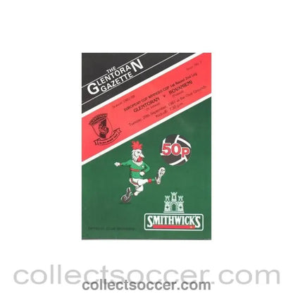1987 Glentoran v Rovaniemi European Cup Winners Cup First Round Second Leg official programme 29/09/1987 - Collect Soccer
