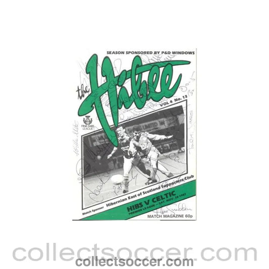 1987 - Hibernian v Celtic official programme 28/11/1987 Premier League, fully signed - Collect Soccer