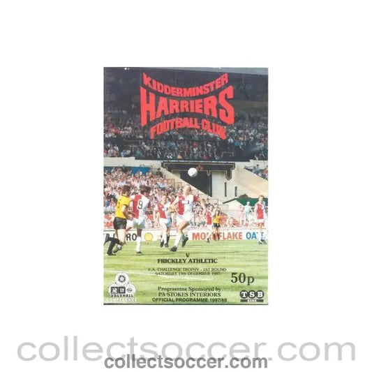 1987 - Kidderminster Harriers v Frickley Athletic official programme 19/12/1987 F.A. Challenge Trophy - Collect Soccer