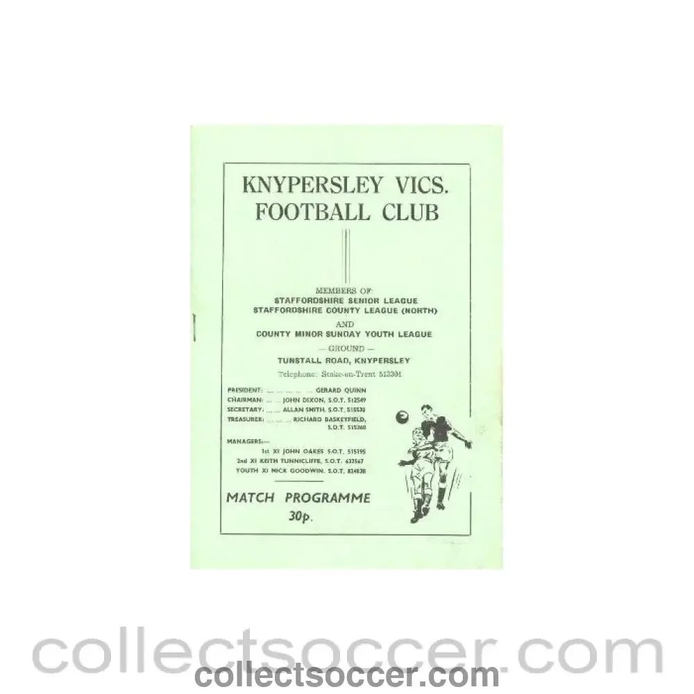 1987 - Knypersley Vics Annual Report of June 1987 - Collect Soccer