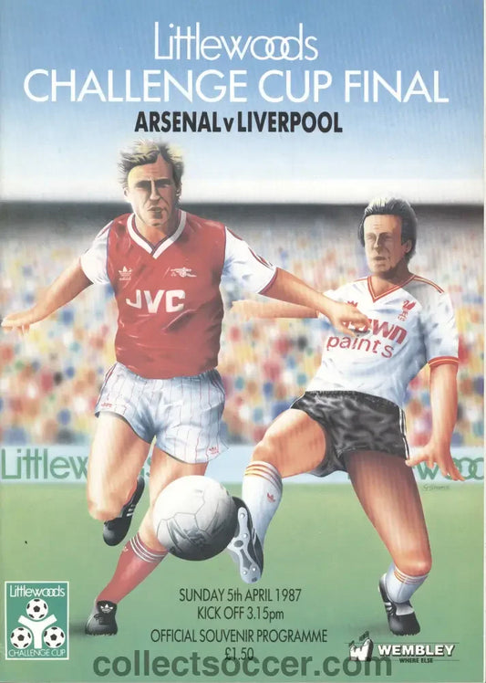 1987 League Cup Final Progarmme Arsenal v Liverpool