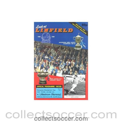 1987 - Linfield v Lillestrom, Norway official programme 30/09/1987 European Cup - Collect Soccer