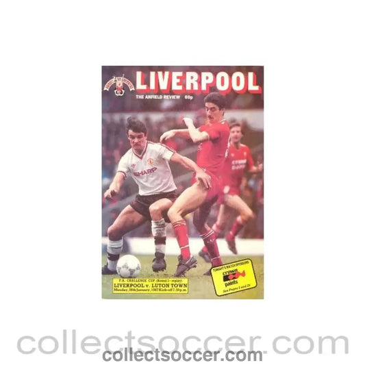 1987 - Liverpool v Luton Town official programme 26/01/1987 - Collect Soccer